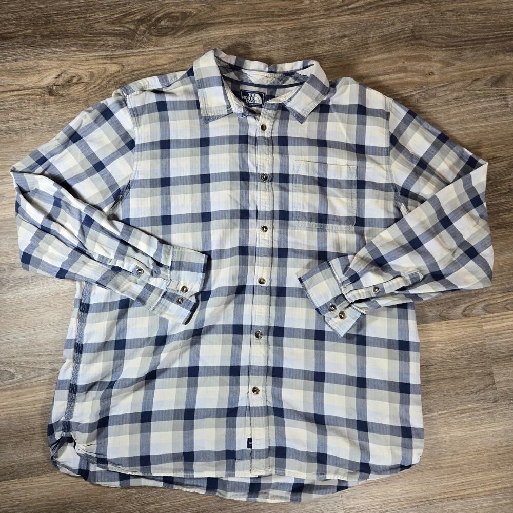The North Face Flannel Shirt Mens XXL Plaid Cotton Button Down Heavyweight